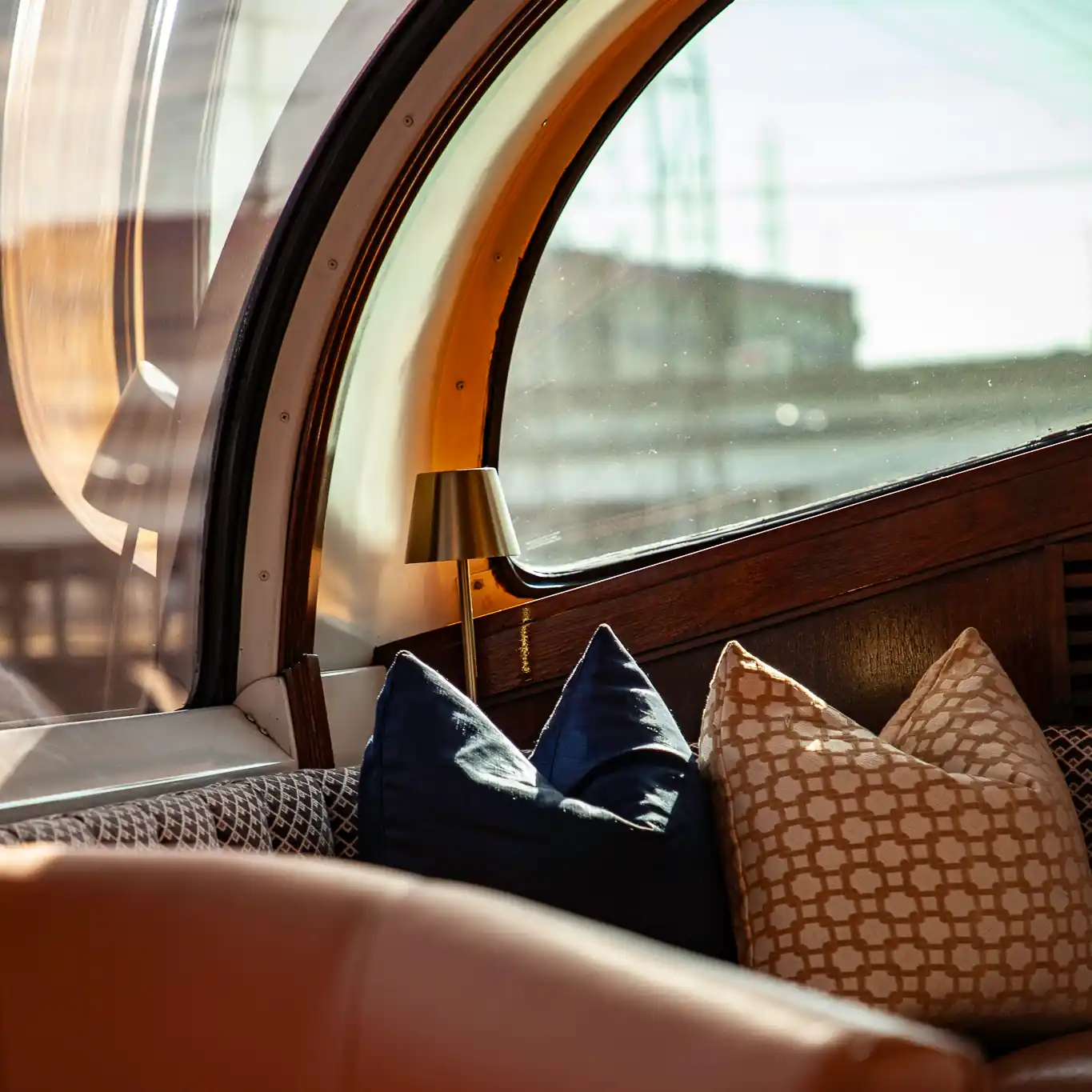 Glass-domed observation lounge with panoramic views